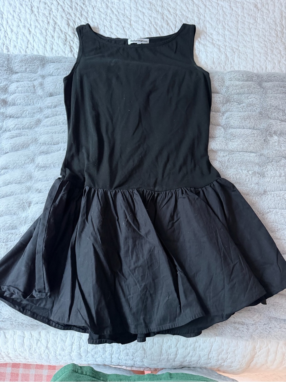 Reformation Black Mini Dress with Flared Skirt